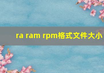 ra ram rpm格式文件大小